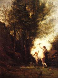 camille corot A Nymph Playing with Cupid(Salon of 1857) oil painting picture